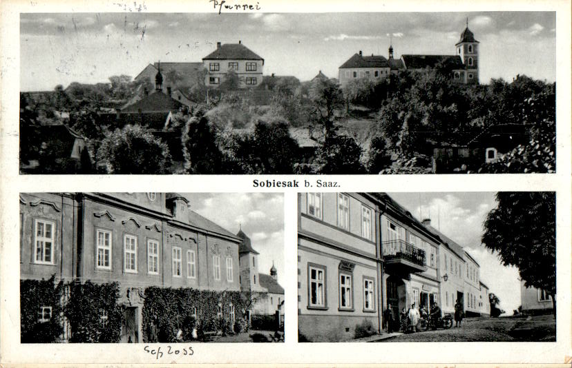 sobiesak b. saaz, pfarrei, schloss