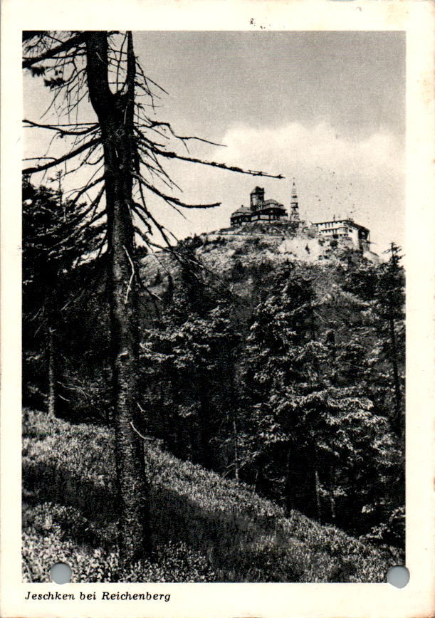 jeschken bei reichenberg, karte gelocht