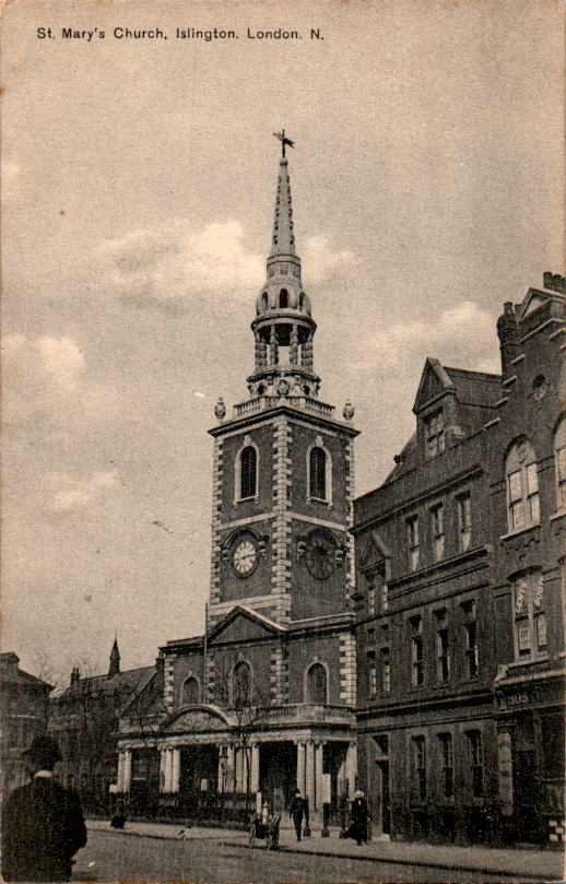 st. mary's church, islington, london, 1909