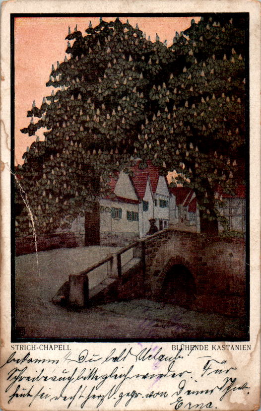 strich-chapell, blühende kastanien, feldpost 1917