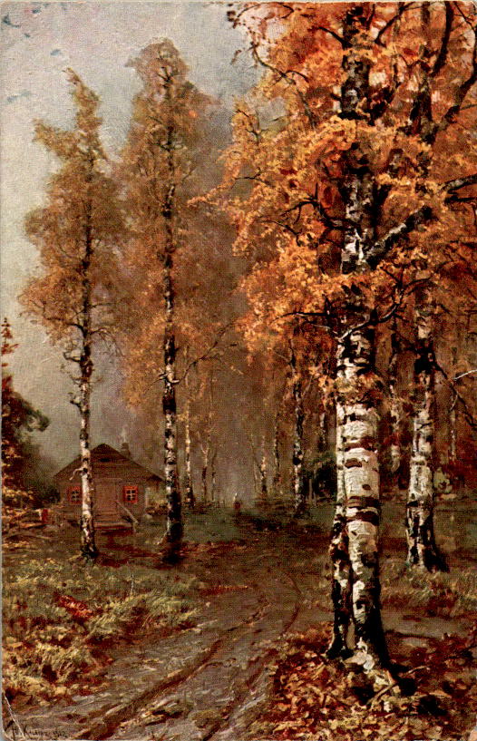 j. von klever, im birkenwald, in the birch wood