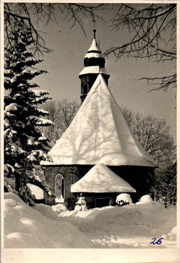 kapelle im winter, aufn. karl thiele, beierfeld in sa.