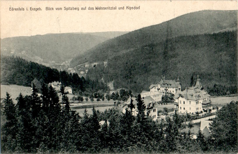 bärenfels, blick v. spitzberg auf das weisseritztal u. kipsdorf