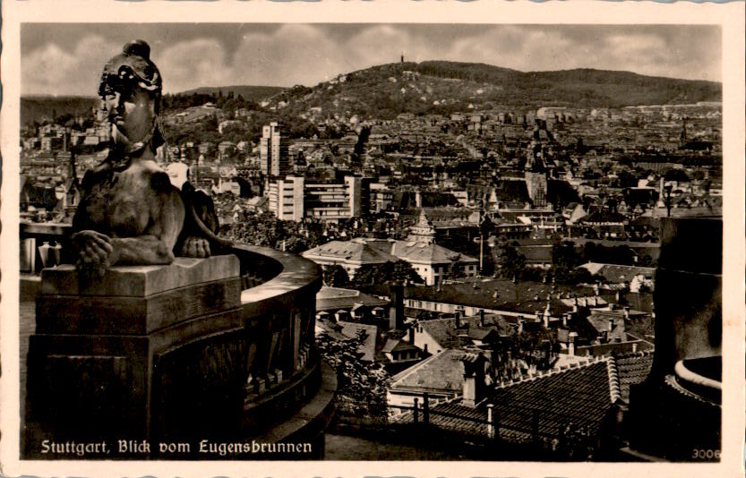 stuttgart, blick vom eugensbrunnen