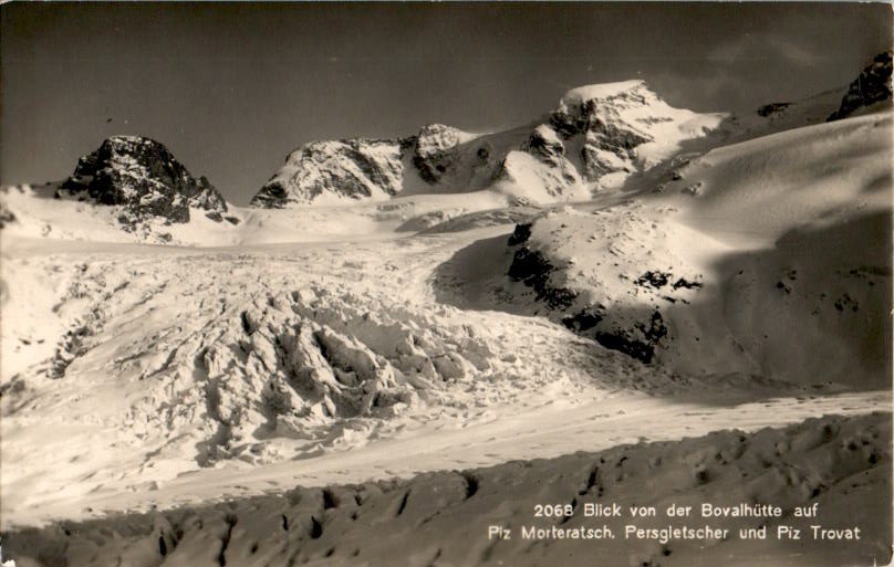 blick vd bovalhütte auf piz morteratsch, persgletscher und piz trovat