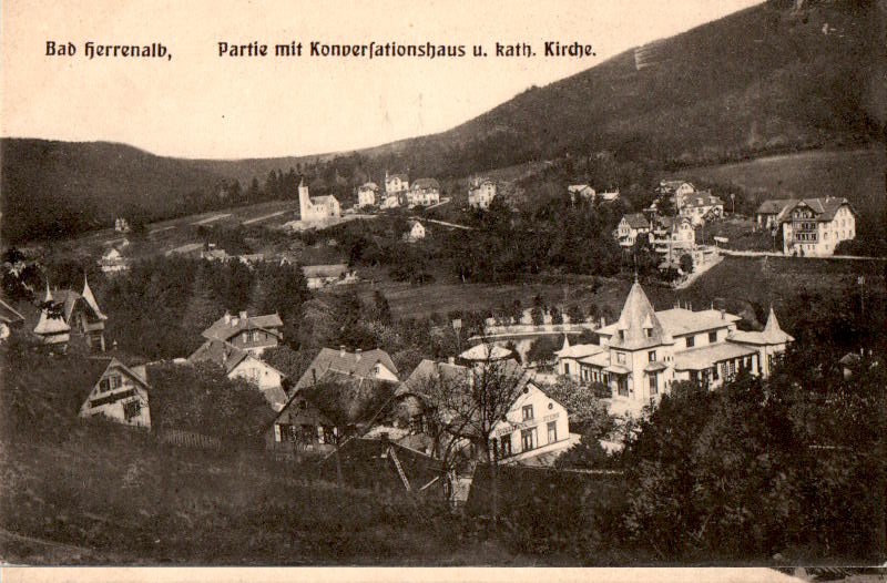 bad herrenalb, partie mit konversationshaus u. kath. kirche