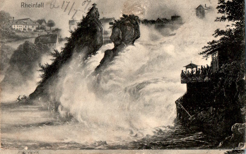 rheinfall, künstlerkarte, 1907