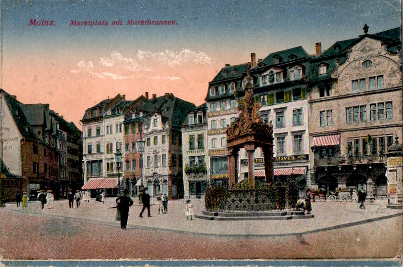 mainz, marktplatz mit marktbrunnen