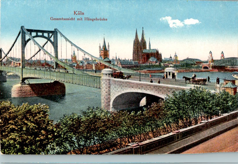 köln, gesamtansicht mit hängebrücke