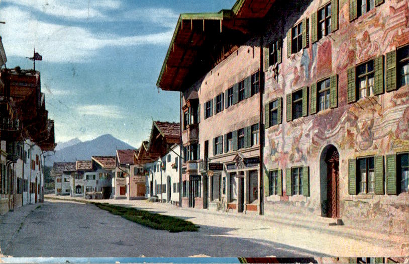 mittenwald, obere marktstraße mit neunerhaus