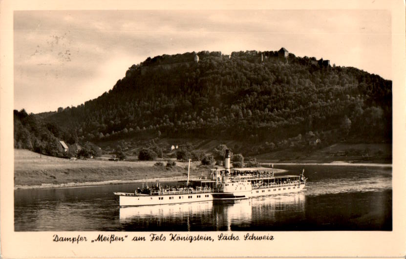 dampfer "meißen" am fels königstein