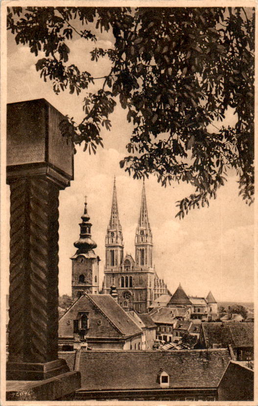 zagreb, vue de la promenade de strosmajer