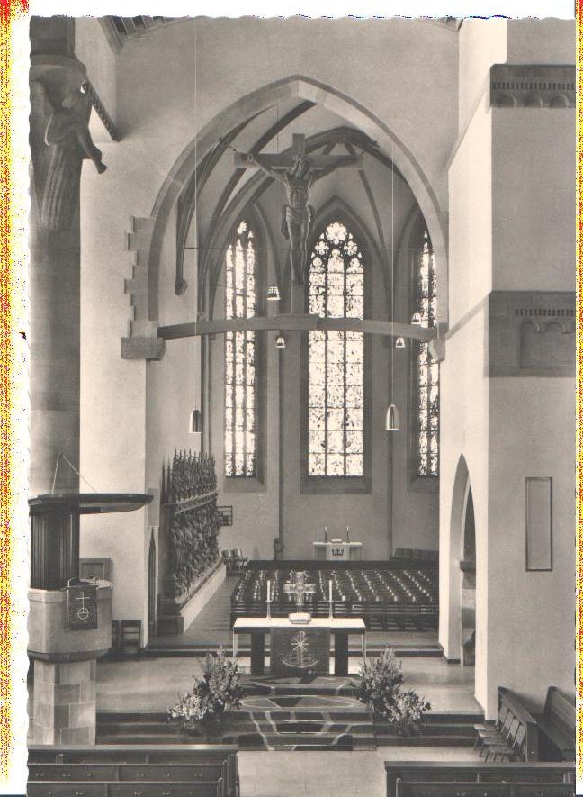 stiftskirche in stuttgart, blick z. chor