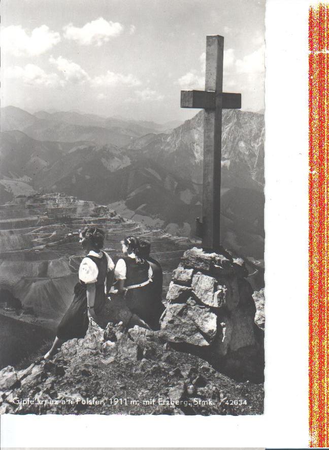 gipfelkreuz am polster m. erzberg, steiermark, frauen