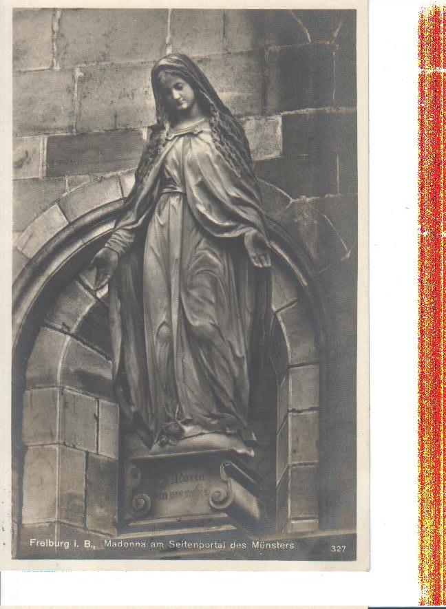 freiburg i.b., madonna am seitenportal des münsters, 1931