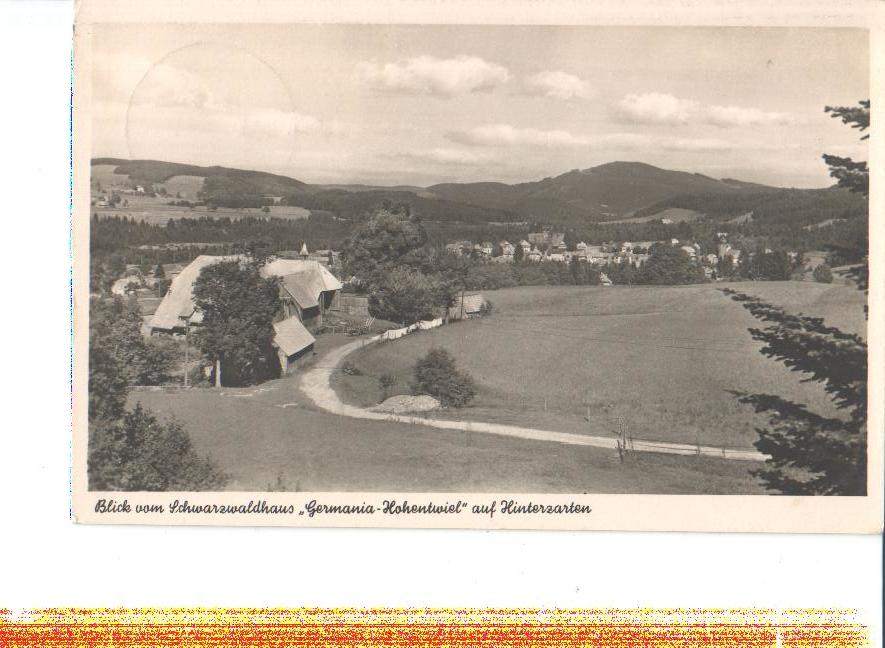 blick v. haus "germania-hohentwiel" a. hinterzarten, 1953