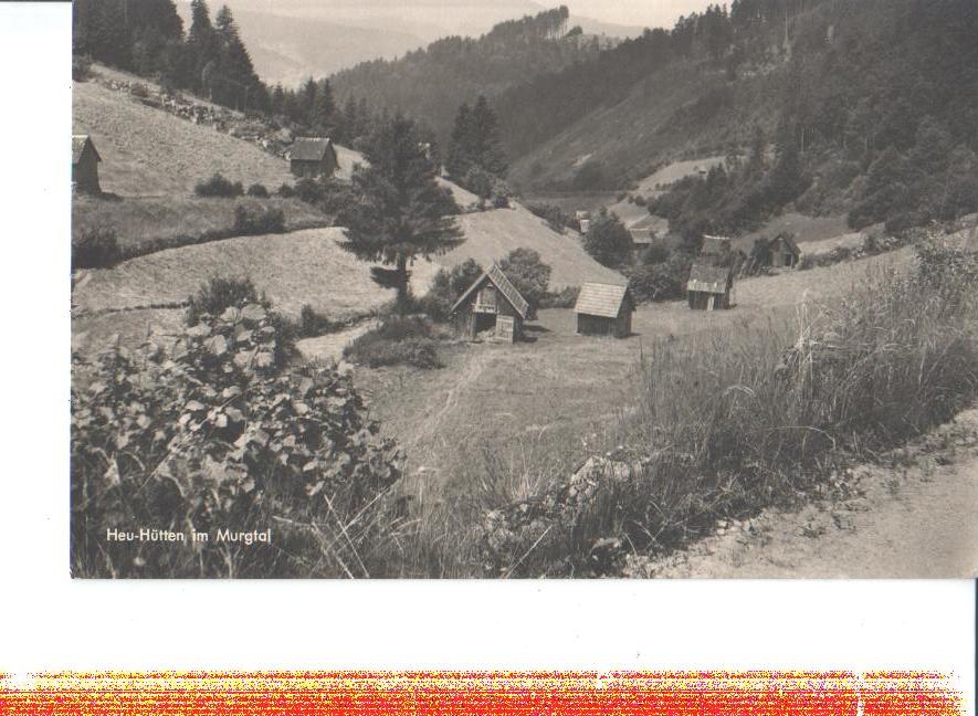 heu-hütten im murgtal, 1961