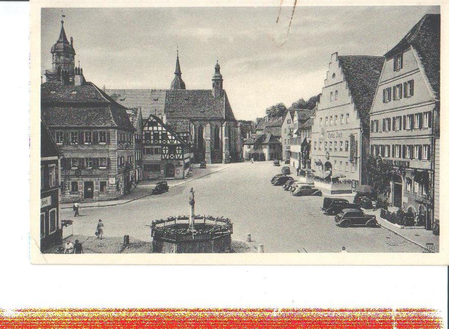 feuchtwangen, marktplatz, 1952