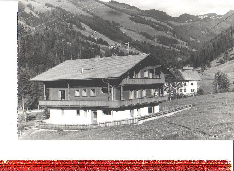 haus m. bergen im hintergrund, österreich