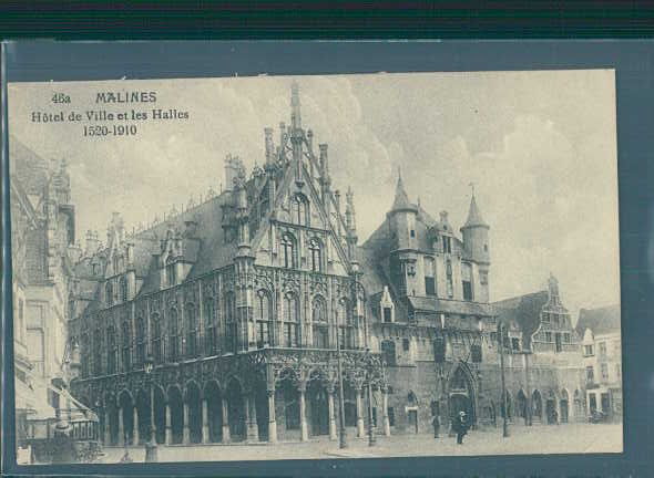 malines, hotel de ville et les halles