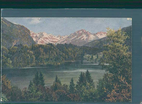 oberstdorf, freibergsee, künstlerkarte nr. 2383