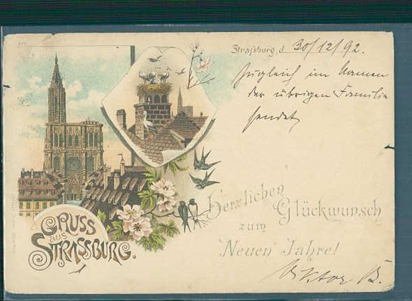 glückwunsch zum neuen jahre , strassburg, 1892