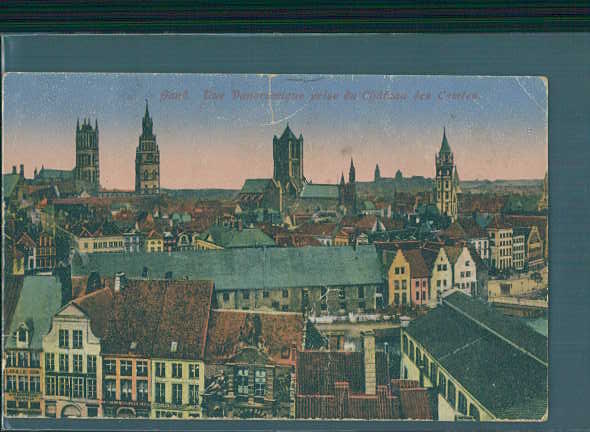 gand, gent, vue panoramique, 1916, feldpost