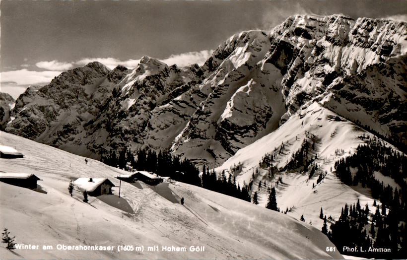 winter am oberahornkaser mit hohem göll