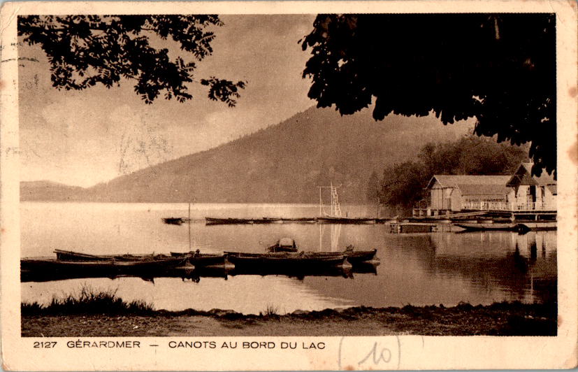 gerardmer, canots au bord du lac, 1933