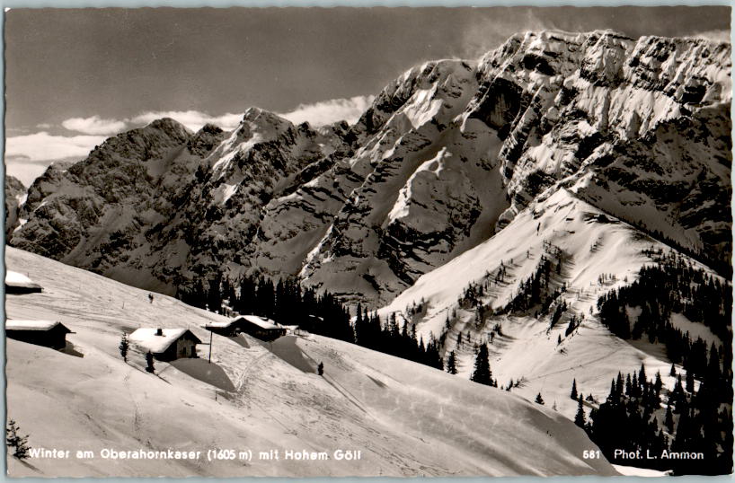 winter am oberahornkaser mit hohem göll