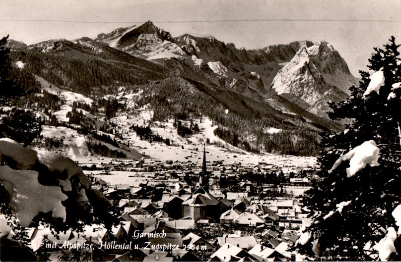 garmisch m. alpspitze, höllental u. zugspitze