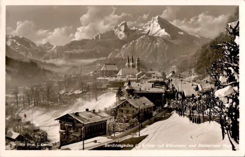 berchtesgaden im winter mit watzmann und steinernem meer