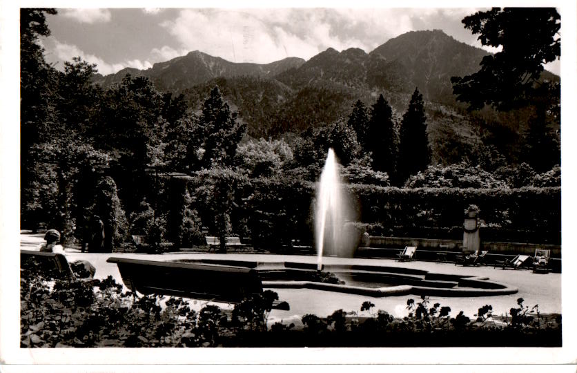 bad reichenhall, kurpark mit blick zum predigtstuhl