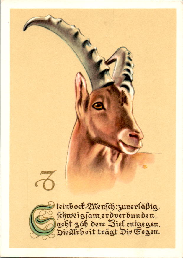 sternzeichen steinbock alte karte