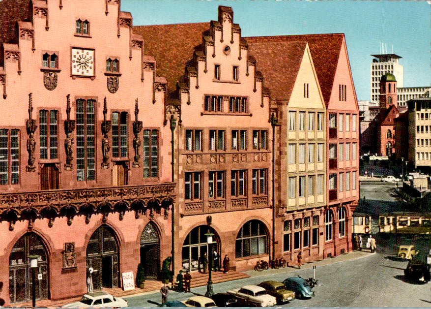 frankfurt, blick a.d. römerfront, vw käfer