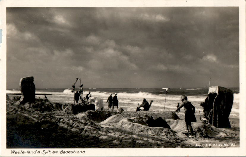 westerland, badestrand, strand, strandkorb