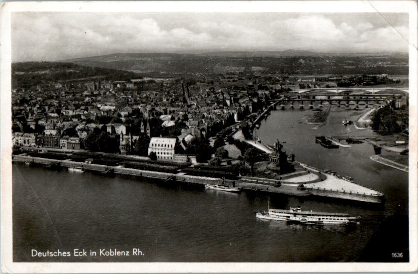 deutsches eck in koblenz rhein