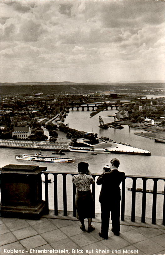 koblenz-ehrenbreitstein, blick auf rhein und mosel