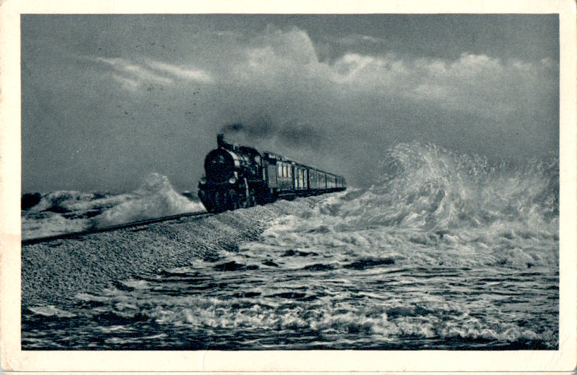 hindenburgdamm/sylt, lok, eisenbahn