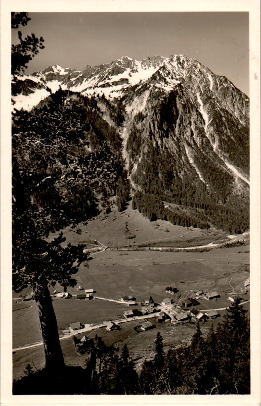 hindelang-hinterstein, blick vom köpfle auf hinteres dorf