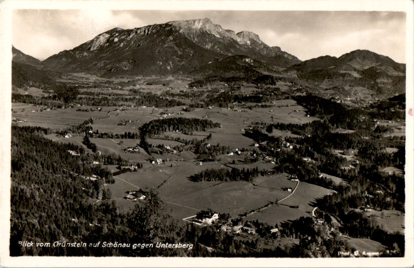 blick vom grünstein auf schönau gegen untersberg