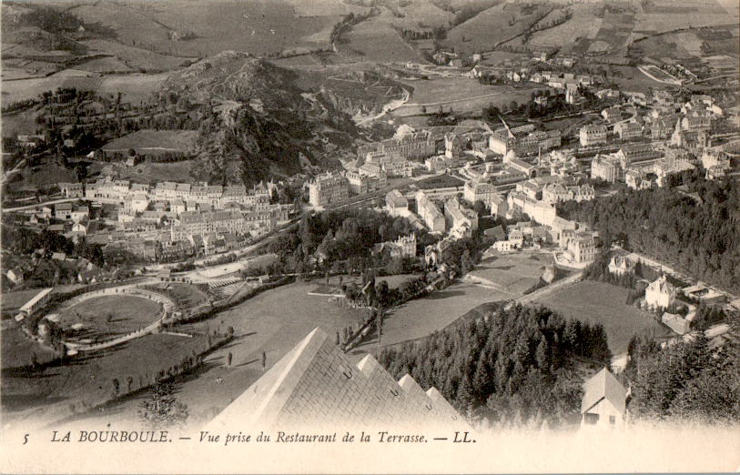 la bourboule, vue prise du restaurant de la terrasse