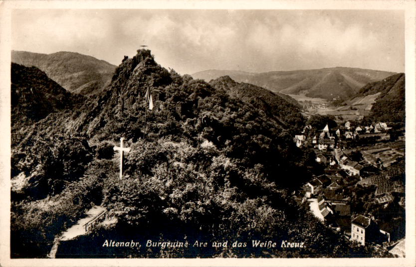 altenahr, burgruine are und das weiße kreuz