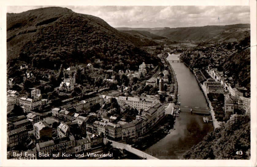 bad ems, blick auf kur- und villenviertel